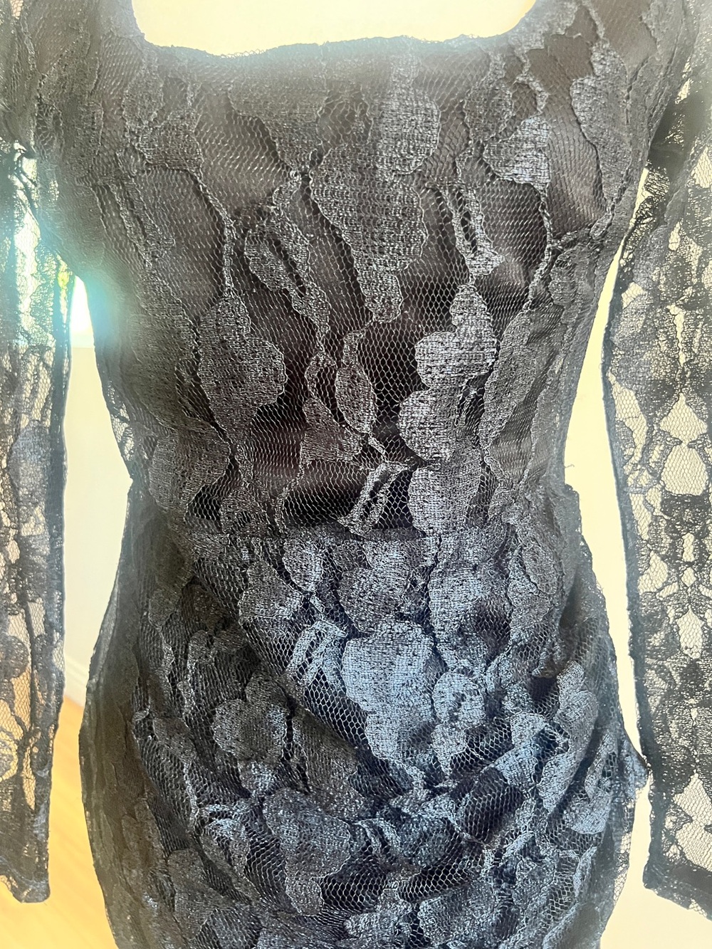 Mystic Vintage Navy/Black Lace Long-Sleeve, Boho, Goth, Pin Nup, Formal